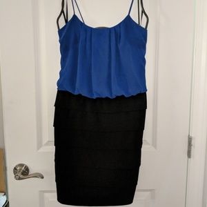 Blue and black dress